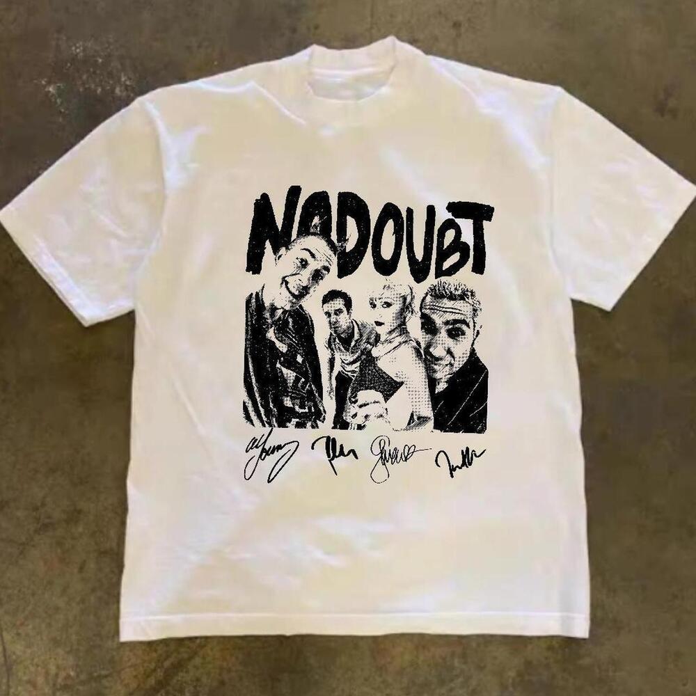 Gildan Men White T-Shirt, No Doubt White Band Tee